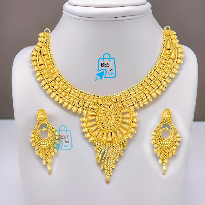 Picture of Gold-Plated Wedding Sita Har Necklace Jewellery Set for Women