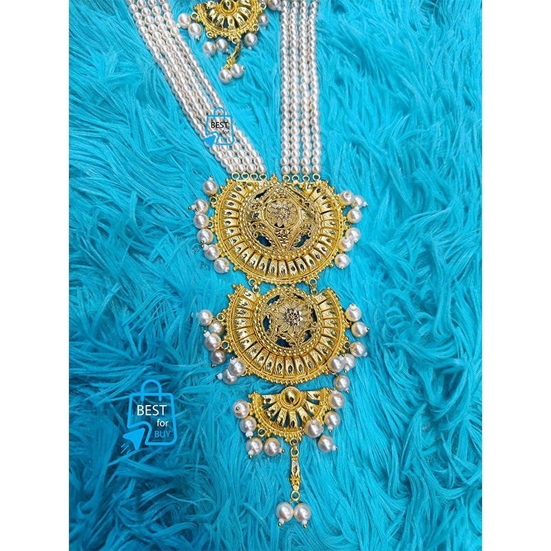 Picture of Traditional Bridal Choker Necklace & Earrings Set for Women-Gold
