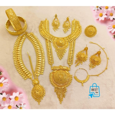 Picture of Gold-Plated Wedding Necklace Jewellery Set for Women