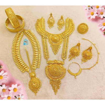 Picture of Gold-Plated Wedding Necklace Jewellery Set for Women
