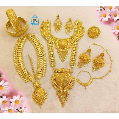 Picture of Gold-Plated Wedding Necklace Jewellery Set for Women