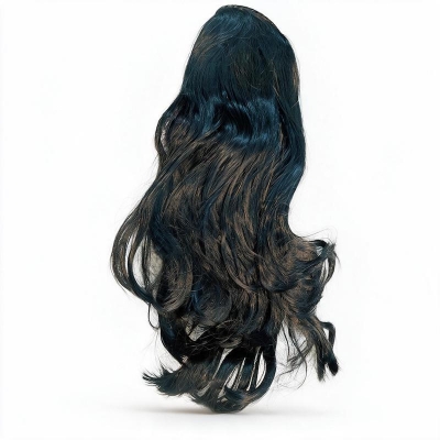 Picture of Women's Medium-Length Straight & Curly Black Wig Hairpiece for Cosplay-Black