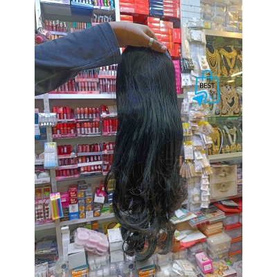 Picture of Women's Medium-Length Straight & Curly Black Wig Hairpiece for Cosplay-Black