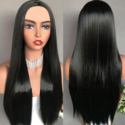 Picture of Women's Long Straight Black Wig Hairpiece for Cosplay-Black