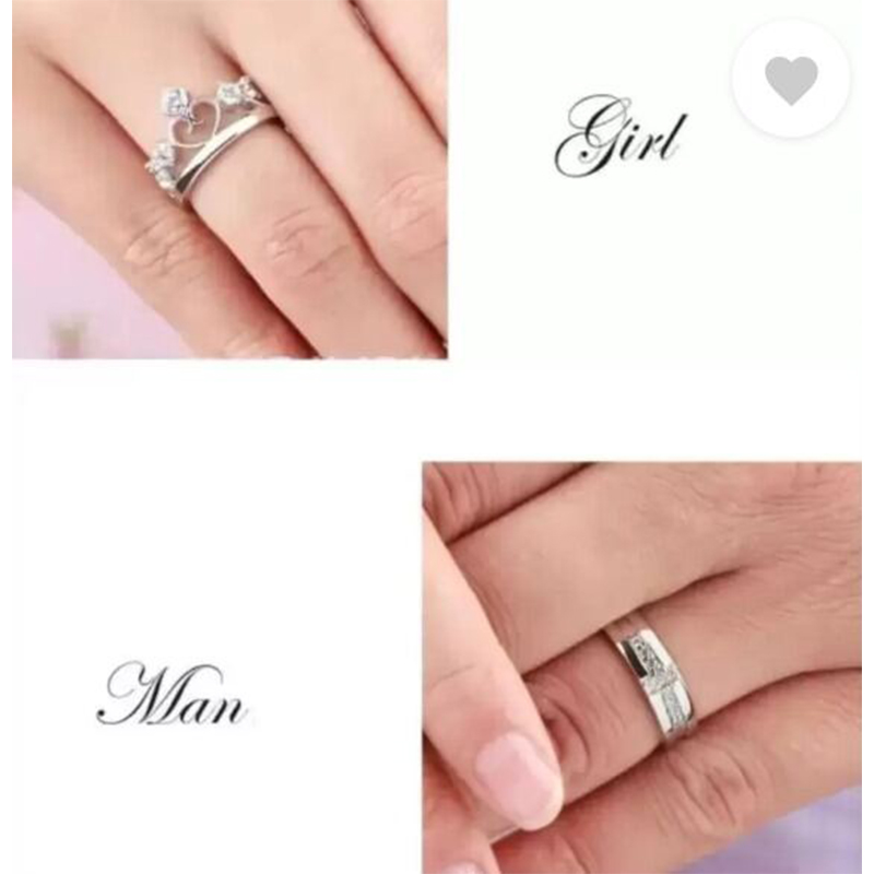 Picture of Couple Finger Ring Set for Men & Women – 2 Pieces-Silver