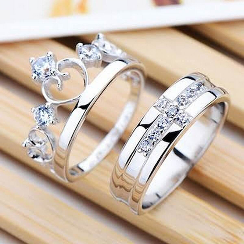 Picture of Couple Finger Ring Set for Men & Women – 2 Pieces-Silver