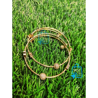 Picture of Chinese-Style Churi Bangles for Women – Free Size, 2 Pieces-Gold