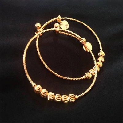 Picture of Indian Churi Bangles for Baby Girls – Free Size, 2 Pieces-Gold