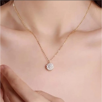 Picture of Stainless Steel Chain Choker Necklace for Women & Girls-Gold