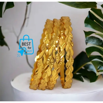 Picture of Gold-Plated Indian Churi Bangles for Women – 2 Pieces