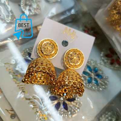 Picture of Gold-Plated Jhumka Earrings for Women & Girls