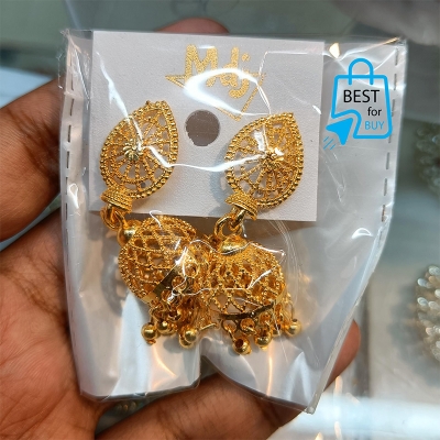 Picture of Gold-Plated Jhumka Earrings for Women & Girls
