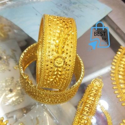 Picture of Gold-Plated Churi/Bala Bangles for Women & Girls – Free Size, 2 Pieces-Gold