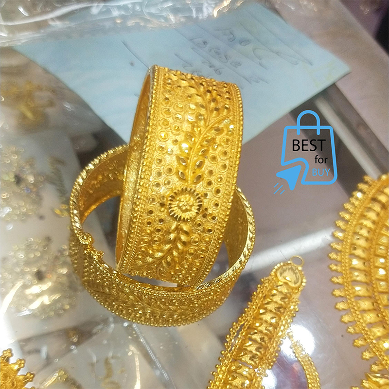 Picture of Gold-Plated Churi/Bala Bangles for Women & Girls – Free Size, 2 Pieces-Gold