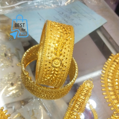 Picture of Gold-Plated Churi/Bala Bangles for Women & Girls – Free Size, 2 Pieces-Gold