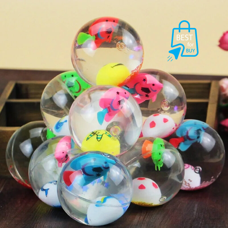 Picture of LED Flashing Glitter Water Bouncing Ball for Kids – Multicolour, 1 Piece-Multicolor