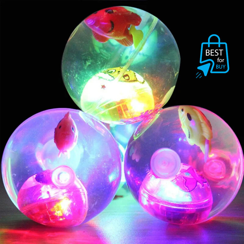 Picture of LED Flashing Glitter Water Bouncing Ball for Kids – Multicolour, 1 Piece-Multicolor