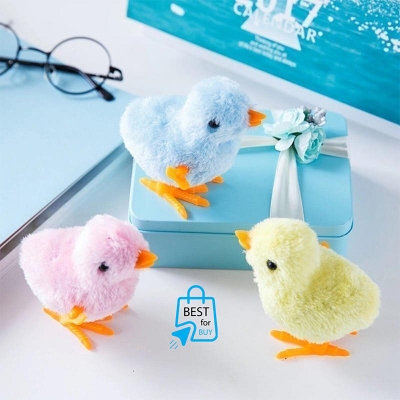 Picture of Wind-Up Jumping Chicken Toy for Kids – Clockwork Walking Chick-Multicolor