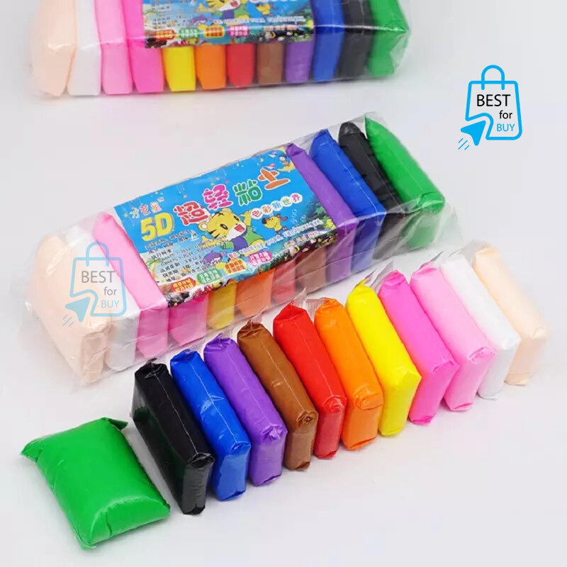 Picture of Air-Dry Soft Super Clay DIY Craft Set for Kids – 12 Pieces