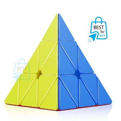 Picture of 3D Pyramid Rubik's-Style Puzzle Cube for Kids – 3-Stage Puzzle-Multicolor