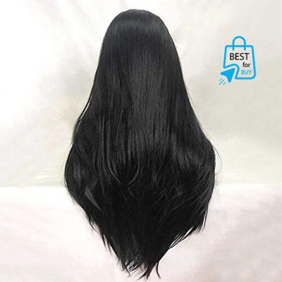 Picture of Women's Full-Head Long Straight Black Wig Hairpiece for Cosplay-Black
