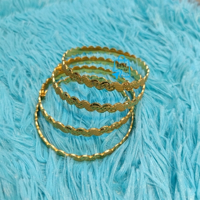 Picture of Gold-Plated Indian Churi Bangles for Women & Girls – 2 Pieces-Gold