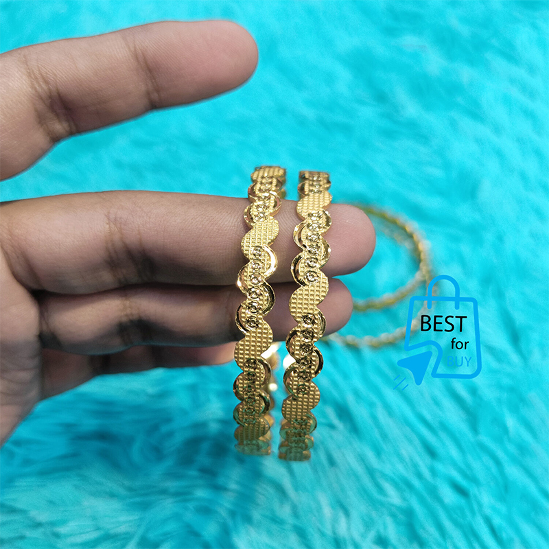 Picture of Gold-Plated Indian Churi Bangles for Women & Girls – 2 Pieces-Gold