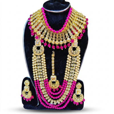 Picture of Exclusive Stone Necklace Jewellery Set for Women & Girls