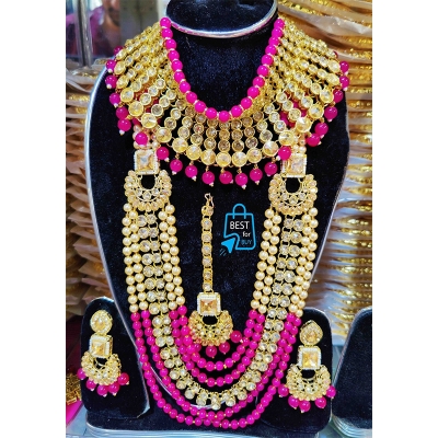 Picture of Exclusive Stone Necklace Jewellery Set for Women & Girls