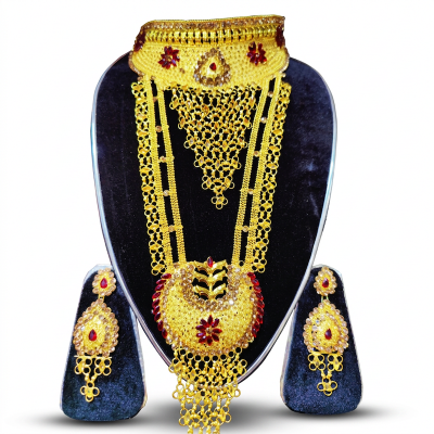 Picture of Exclusive Necklace Jewellery Set for Women & Girls-Gold