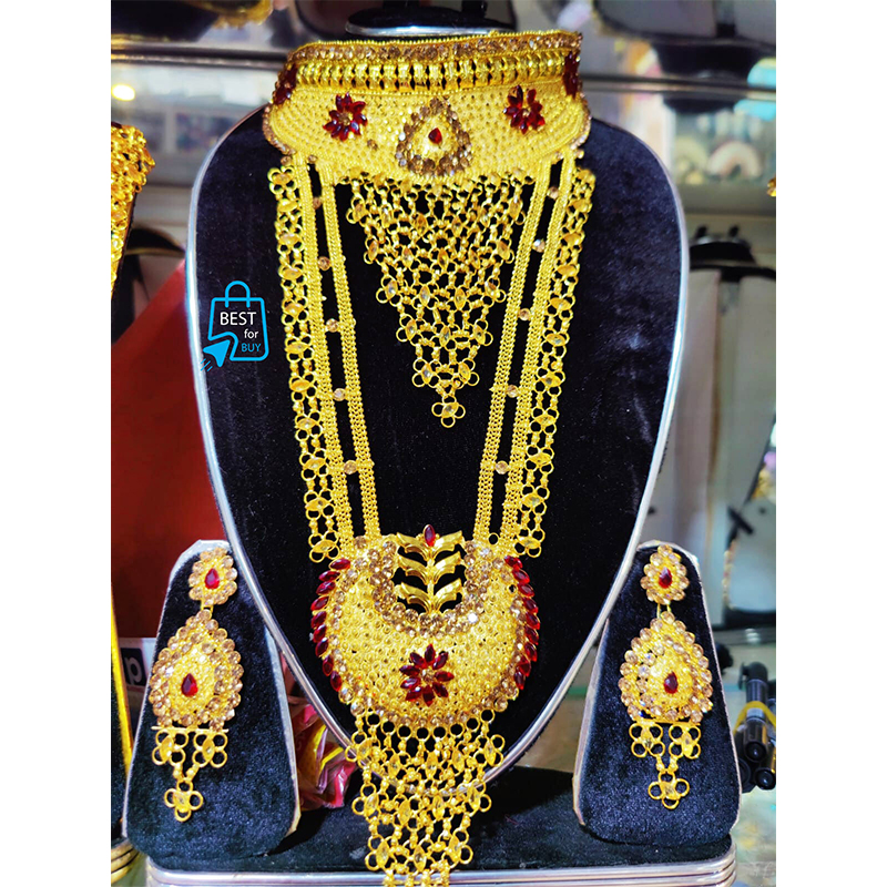 Picture of Exclusive Necklace Jewellery Set for Women & Girls-Gold