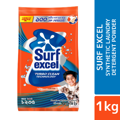 Picture of Surf Excel Synthetic Laundry Detergent Powder 1kg (Vim Liquid Dishwash 190ml Free)