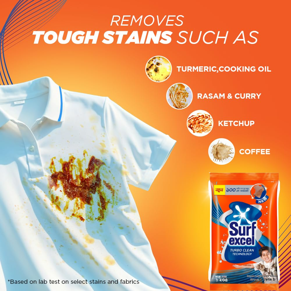 Picture of Surf Excel Synthetic Laundry Detergent Powder 1kg (Vim Liquid Dishwash 190ml Free)