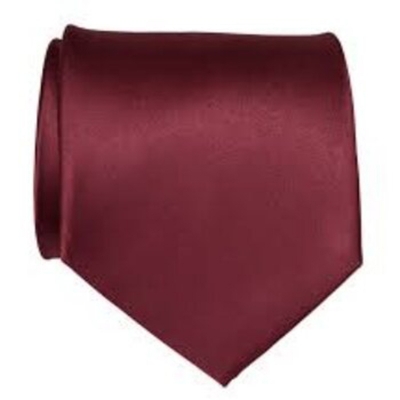 Picture of Black New Mens Solid Color Black Ties - Maroon - Int: One size