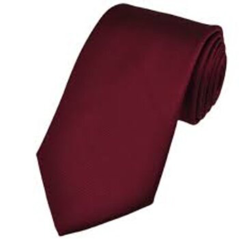 Picture of Black New Mens Solid Color Black Ties - Maroon - Int: One size