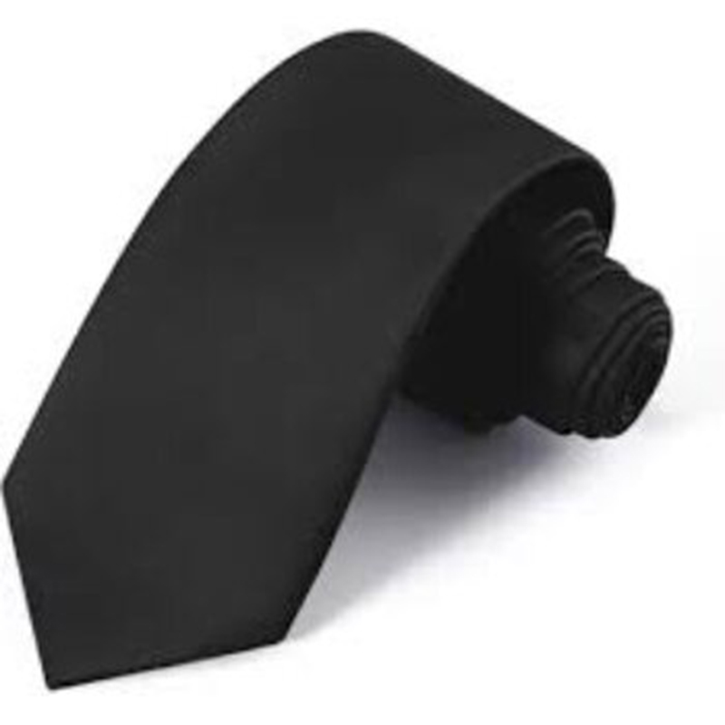 Picture of Black New Mens Solid Color Black Ties - Black - Int: One size