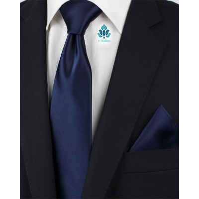 Picture of Navy Blue New Mens Solid Color Navy Blue Ties - Navy Blue - Int: One size