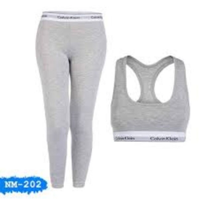 Picture of Cotton Bra and Leggings Set for Women- Grey - Int:XL