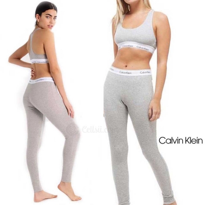 Picture of Cotton Bra and Leggings Set for Women- Grey - Int:M