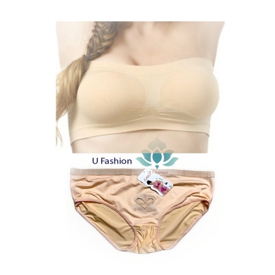 Picture of Ladies Fashion Thai Tube Bra and Panty - skin - Int:36