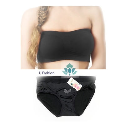 Picture of Ladies Fashion Thai Tube Bra and Panty - Black - Int:32