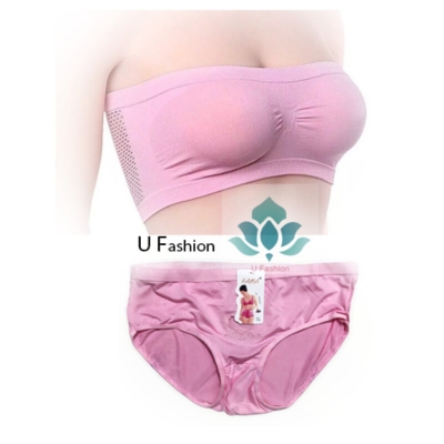 Picture of Ladies Fashion Thai Tube Bra and Panty - Pink - Int:36