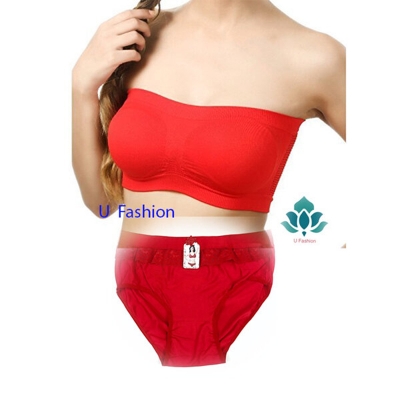 Picture of Ladies Fashion Thai Tube Bra and Panty - Red - Int:30
