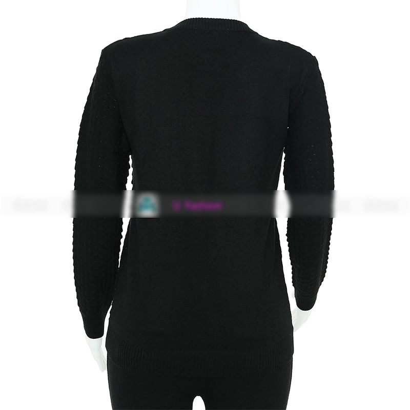 Picture of Women's Long Sleeve Sweater Open Front Cardigan Button Closer Outerwear Winter Dress Casual Solid Color Sweaters - black - Int:36
