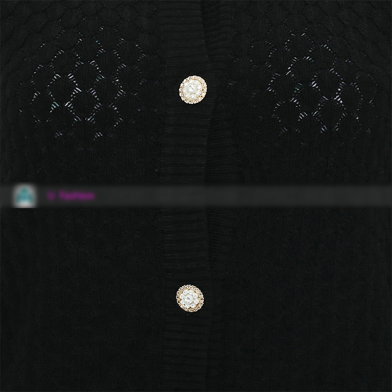 Picture of Women's Long Sleeve Sweater Open Front Cardigan Button Closer Outerwear Winter Dress Casual Solid Color Sweaters - black - Int:36