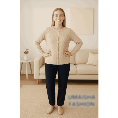 Picture of Women's Long Sleeve Cable Knit Sweater Open Front Cardigan Outerwear long Cardigans Sweaters - Cardigan fish-5 - Int:32