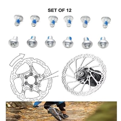 Picture of Bicycle Disc Screws Bolts Nuts Titanium Steel for Mountain Bike Road Bike Replacement Parts bicycle Accessories 6 pcs