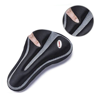 Picture of Bike Seat Cover Padded | Thick Silicone Gel Bicycle Saddle Cushion | Breathable Lightweight Comfortable Non-Slip Cover | For Road, Mountain & Stationary Bikes | Bicycle Accessories