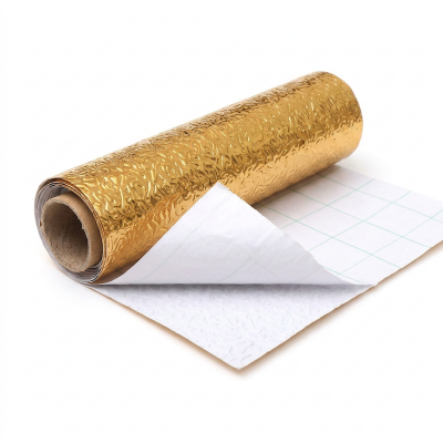 Picture of Kitchen oil resistant Sticker (Silver+Gold),  (লম্বায় প্রায় ১১৮ ইঞ্চি আর প্রস্থ ২৪ ইঞ্চি )Aluminum Foil Oil-Proof Sticker, Anti-fouling High-Temperature Self-Adhesive Wallpaper Wall Sticker