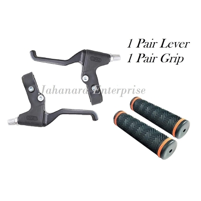 Picture of Cycle Grip Handle Soft and Cycle Brake Lever Left & Right 2 pcs Set Combo offer
